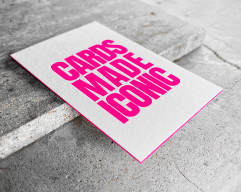 Visitenkarten mit tiefgeprägter Heissfolie in NEON auf Colorplan