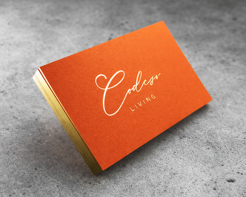 Exklusive Visitenkarten mit Heissfolienprägung und Goldschnitt bei uns im Shop