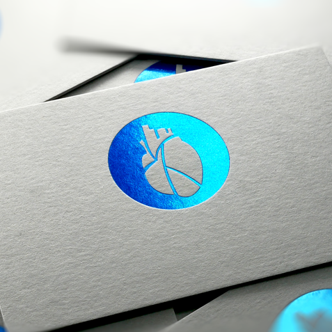 Visitenkarten Heissfolie, geprägt auf Colorplan