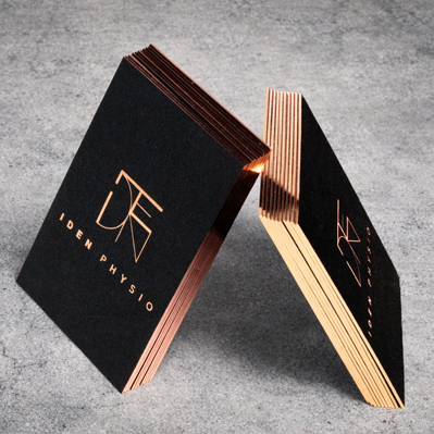 Visitenkarten mit Folien-Farbschnitt und Heissfolienprägung