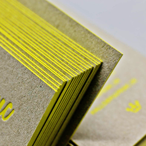 Visitenkarten mit Letterpress und Farbschnitt