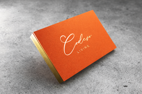 Visitenkarten mit Heissfolienprägung auf Colorplan mit Goldschnitt